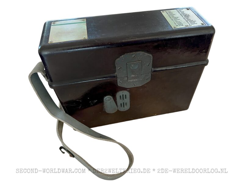 German field phone (Feldfernsprecher) 33 1944 Mix & Genest Berlin with leather strap