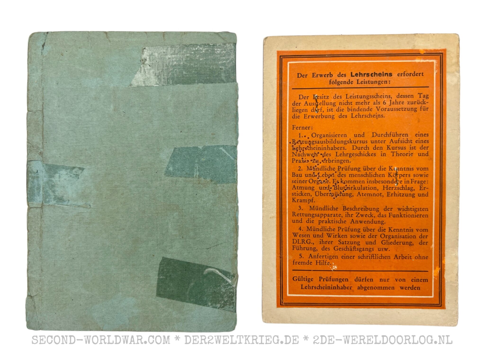 German DLRG certificate 1934 & Reichssportabzeichen Bronze ID 1938 for sale