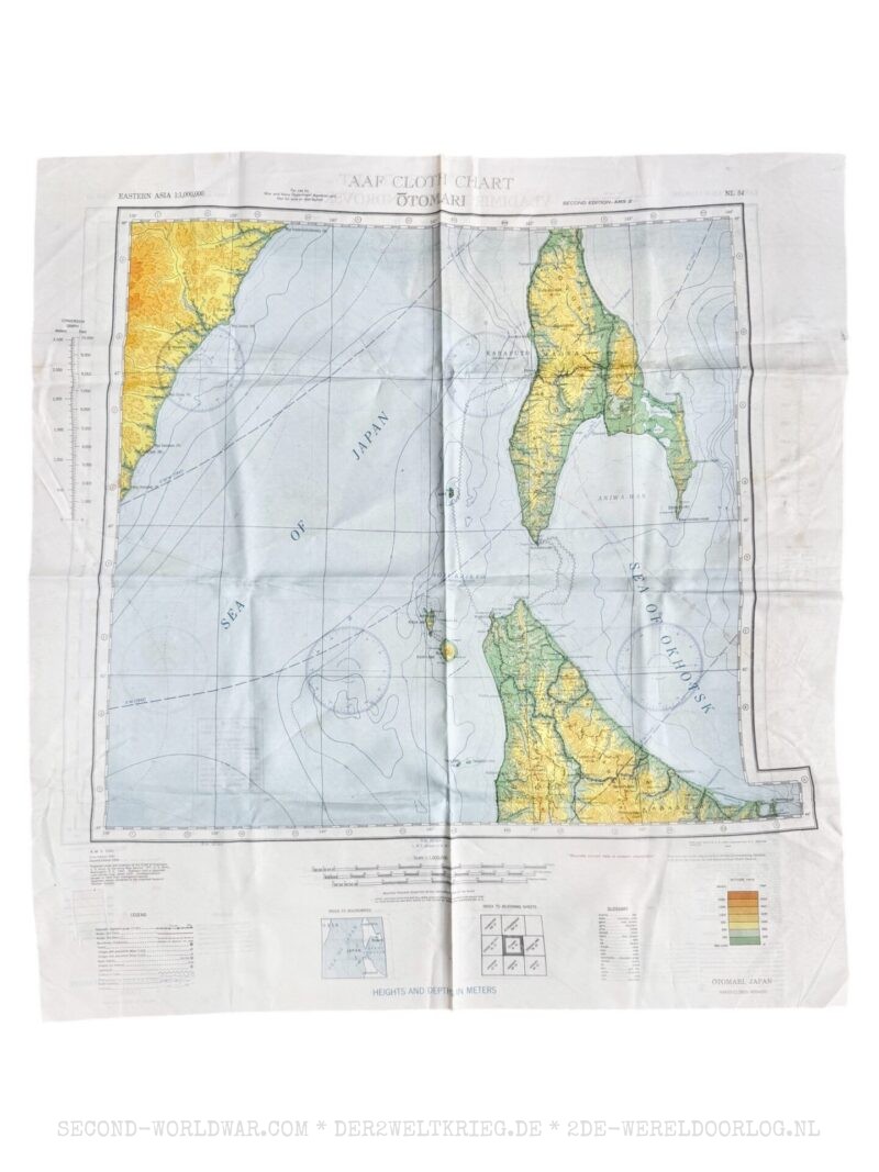 US Airforce cloth escape map Japan-Russia 1944