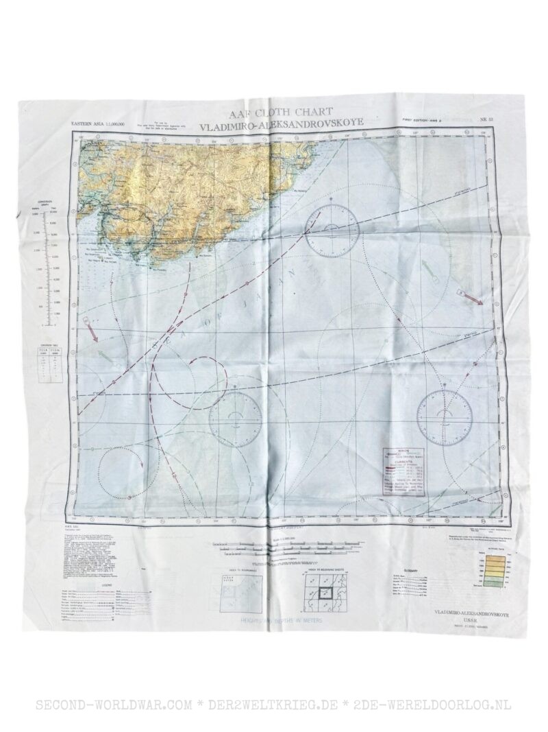 US Airforce cloth escape map Japan-Russia 1944 - Image 2