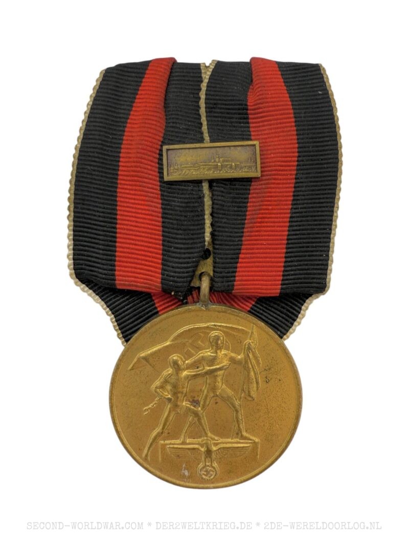 German Sudetenland Medal single mount with Prague Castle bar