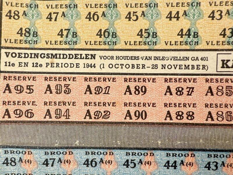 Dutch food ration coupon table KA 411-412 1944 - Image 3
