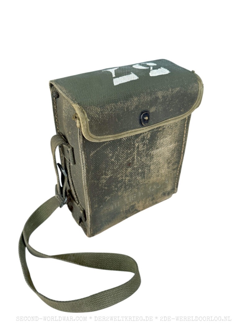US Army Signal Corps EE-8-B field phone in canvas case 1944