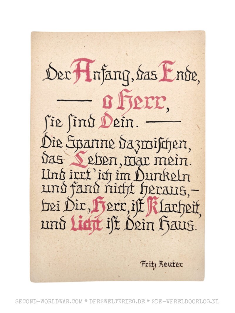 Field post poem Frits Reuter