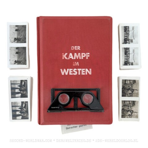 Der Kampf im Westen hardcover book (red) with 100 stereo photographs and glasses