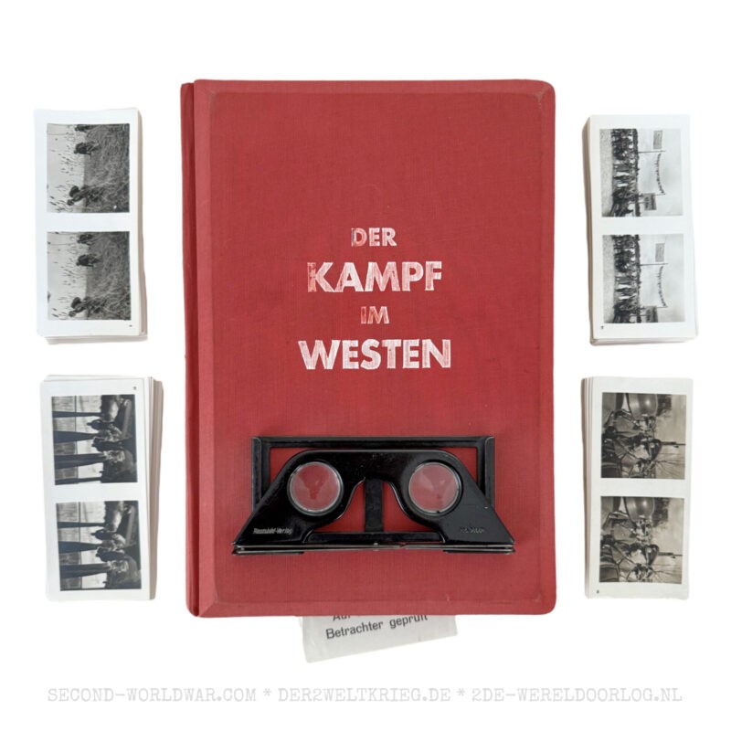Der Kampf im Westen hardcover book (red) with 100 stereo photographs and glasses