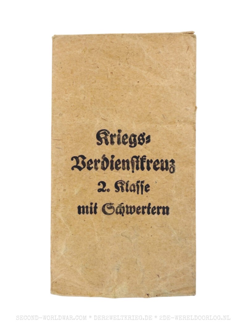 German War Merit Cross 2nd class with swords issue bag Klein & Quenzer