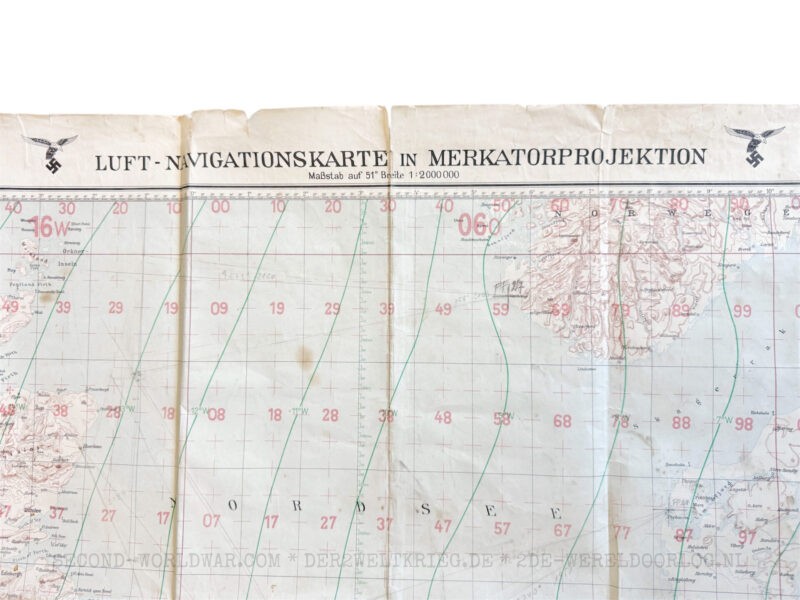 German Luftwaffe Navigation Map Western Europe 1939 - Image 3