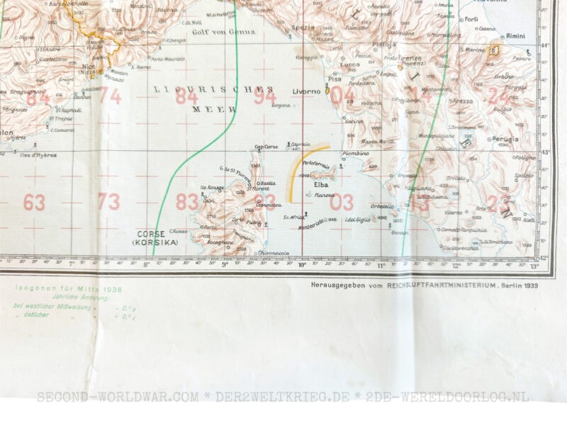 German Luftwaffe Navigation Map Western Europe 1939 - Image 4