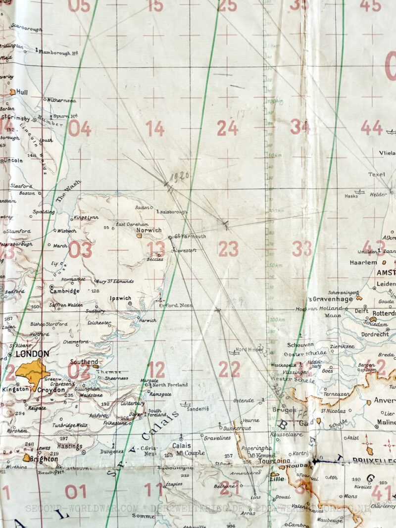 German Luftwaffe Navigation Map Western Europe 1939 - Image 7