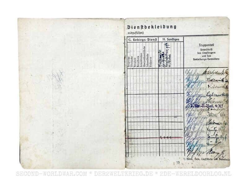 Luftwaffe Soldbuch anti-aircraft and Nebelkompanie officer - Image 9