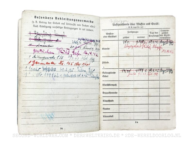 Luftwaffe Soldbuch anti-aircraft and Nebelkompanie officer - Image 10