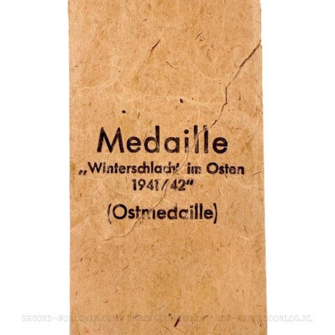 German Eastern Front Medal (Winterschlacht im Osten) issue bag B.H. Mayer