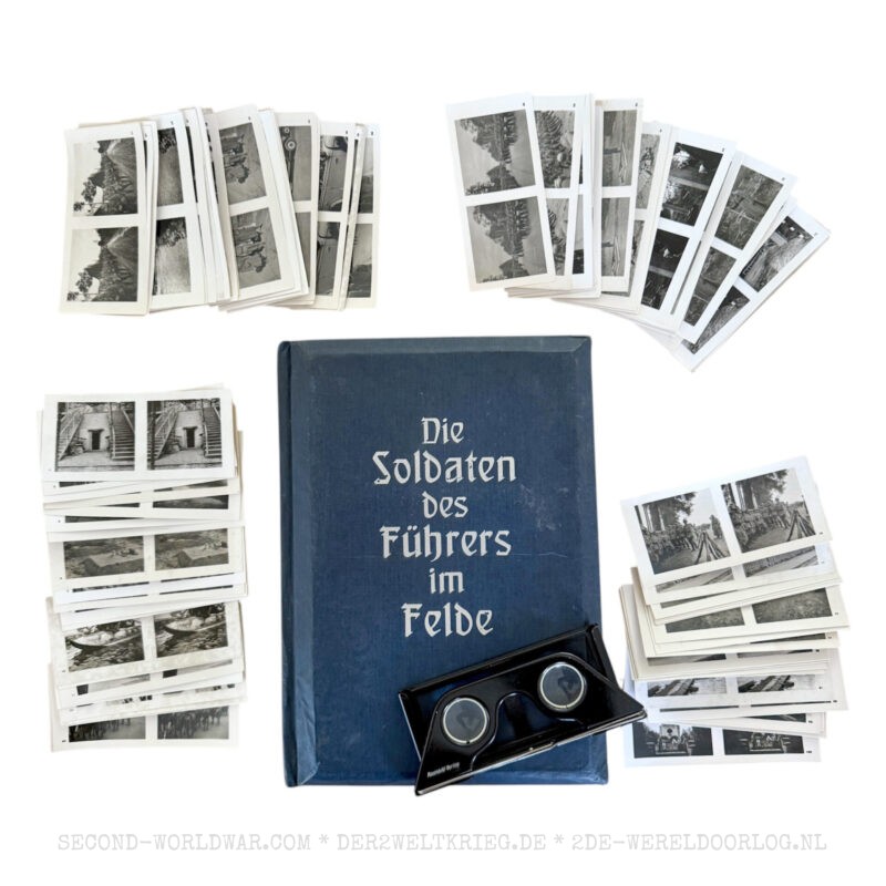 Die Soldaten des Führers im Felde hardcover book (blue) with 100 stereo photographs and glasses