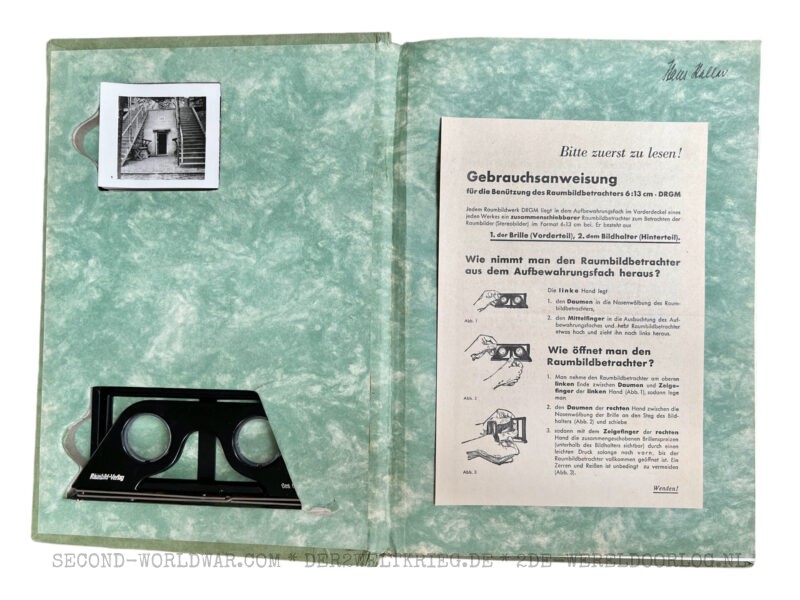 Die Soldaten des Führers im Felde hardcover book (green) with 100 stereo photographs and glasses - Image 2