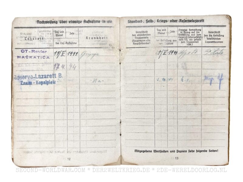 Wehrmacht Soldbuch 1944 - Image 10