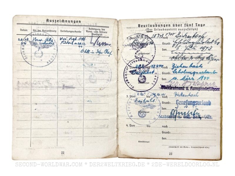 Wehrmacht Soldbuch 1944 - Image 13