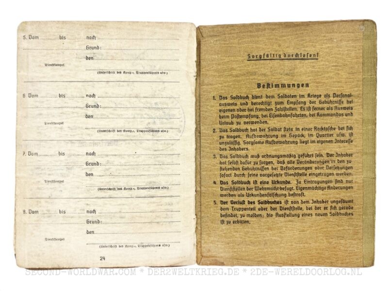 Wehrmacht Soldbuch 1944 - Image 14