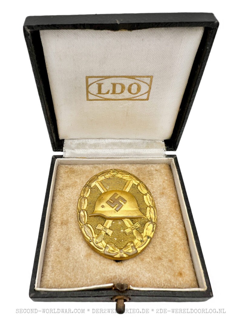 German Wound Badge gold 30 with LDO case