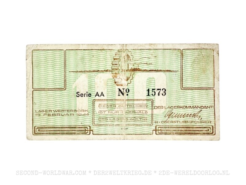 Dutch Lager Westerbork money 100 cent - Image 2