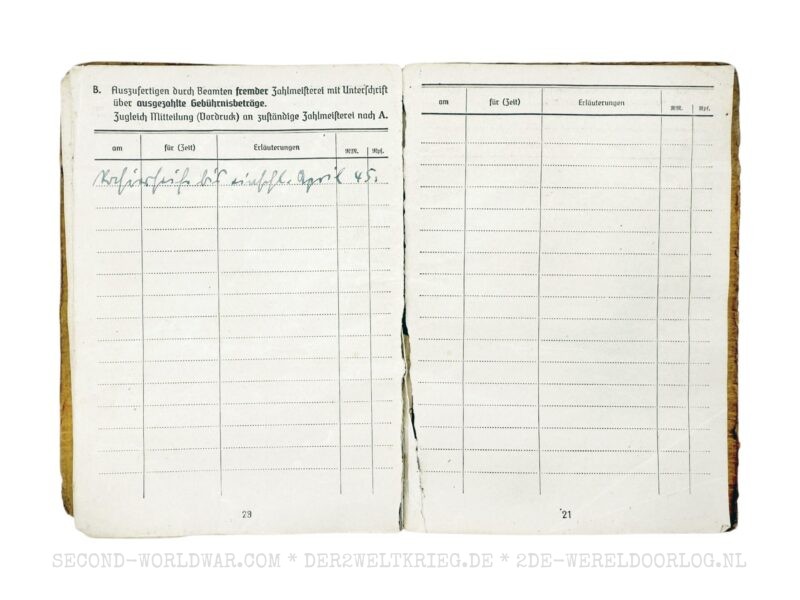 Wehrmacht Soldbuch Gunner 1944 - Image 10